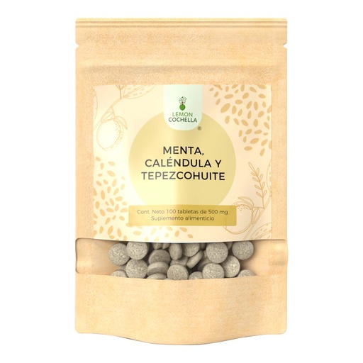 [1383] MENTA, CALENDULA Y TEPEZCOHUITE 100 TABS LEMON COCHELLA